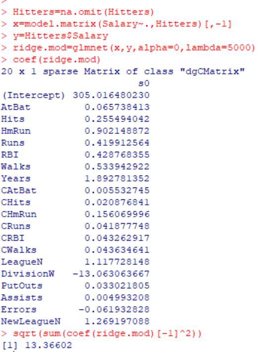 Ridge regression Data processing (omit N/A) Fit