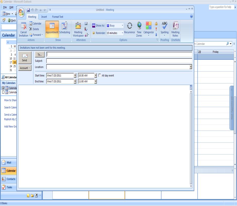 Schedule a Meeting E-Mail A Meeting is an appointment where different people are invited and resources can be reserved.