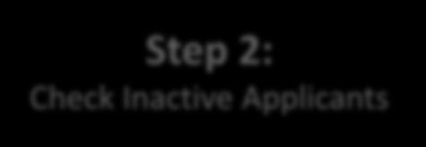 Step 1: Uncheck Active Applicants Step 2: Check