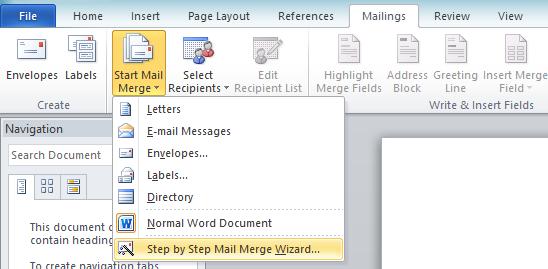 For a mail merge you need a master Word Document 1.