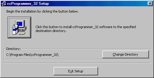 4.2 ccprogrammer software installation Place the ccprogrammer_32 CD into your CD ROM drive. In START/RUN type D:\setup.