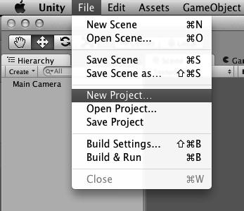Getting Started with Unity and Playmaker For now, though, we want a new empty project.