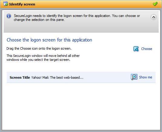 Identifying the Screen SecureLogin identifies the login screen of the application for which you want to enable single sign-on.
