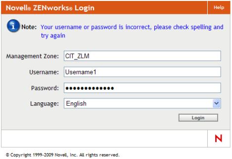 Figure 8-3 Login Failure is Displayed on the Login Page 1 While creating the login