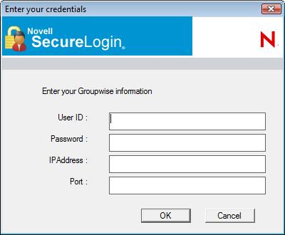 3 Specify your User ID, Password, IP Address, and Port details, then click OK.