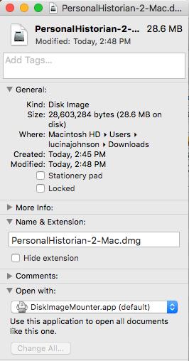 D. Installing Personal Historian 2 If you see a message that says, Image not recognized or The document Personal