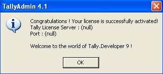 After the activation of License the Tally Admin screen is as shown: As shown in the figure the Updation and Surrender is also possible using Tally Admin.
