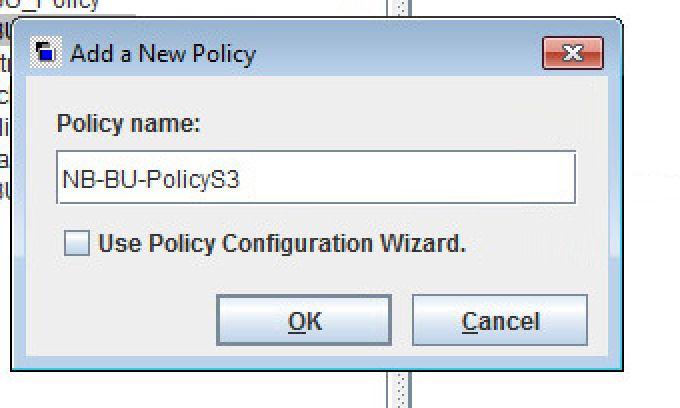 Backup and Restore Create Backup Policy Right Click on Policy under Netbackup Management, and create a new Policy: Once the policy is named, press