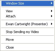 Video Conferencing Presenter/Host Control Window Size Some features may not be