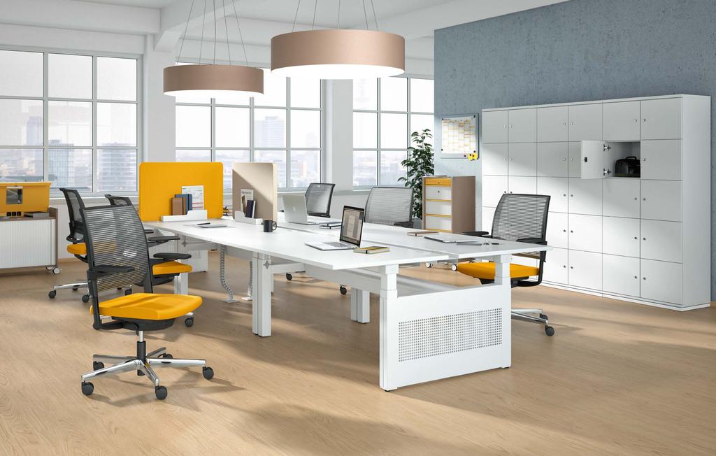 SEEING EYE TO EYE WITH THE TEAM PRODUCTS: TALO.S bench, VALYOU task chairs, ACTA.CLASSIC storage, ACTA.PLUS mobile THE TALO.