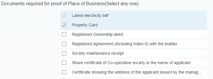 Note: If electricity utility service provider is MSEB, then applicant have to give consumer number and select billing unit from the dropdown list.