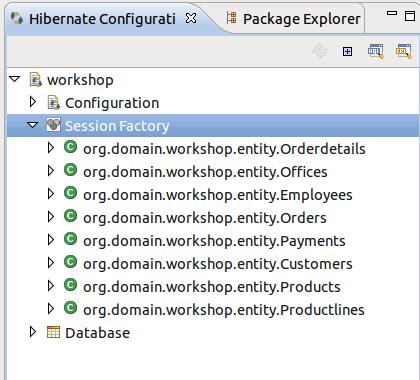 Use Hibernate Tools to Query Data via JPA Figure 5.6. Hibernate Configurations View Right click on the Session Factory and select HQL Editor.