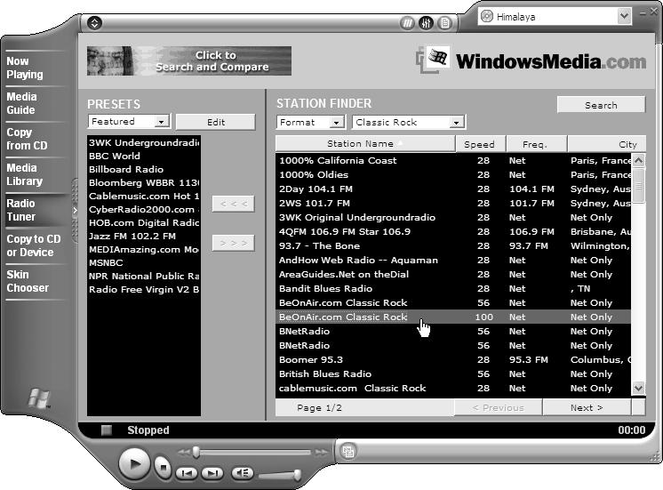 0897-0 Part01.F 8/8/01 10:16 AM Page 59 Playing Music, Video, and Movies 59 Player by clicking the Start button and then clicking Windows Media Player on the left side of the Start menu.