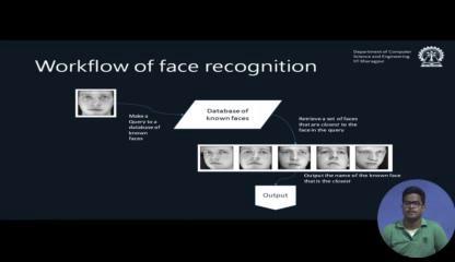 (Refer Slide Time: 08:03) (Refer Slide Time: 08:08) The general work flow of any face recognition algorithm goes as follows.