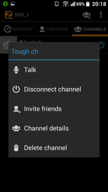 In the right upper corner of the screen, tap Invite User icon, select the contacts you want to invite and tap