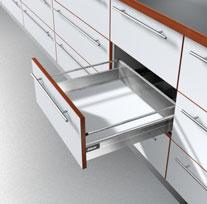 TANDEMBOX pull-out system Basic elements High fronted pull-out gallery B Product Description Space requirement TANDEMBOX Ordering information - Concealed, guided, full extension - With simple gallery