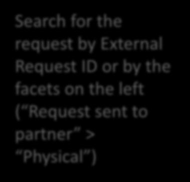 Receiving Books Search for the request by External Request ID or
