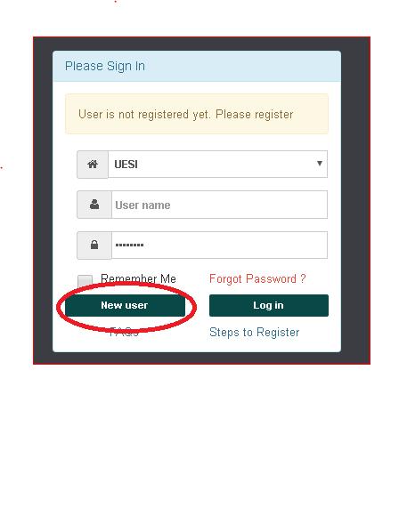 1. Register yourself First using New User Sign-up 1. In your web browser type: http://ngc2018.uesi.in and click enter 2. Select New User if you have not registered yourself on the portal yet 3.