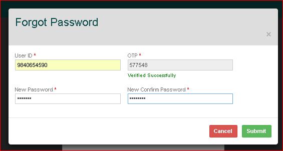 5. Password changed.