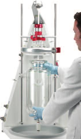 Easily interchangeable glass vessels A wide range of easily interchangeable jacketed glass reaction vessels from 100ml to 5 litre available - with split jacket, vacuum jacket, conical or dished