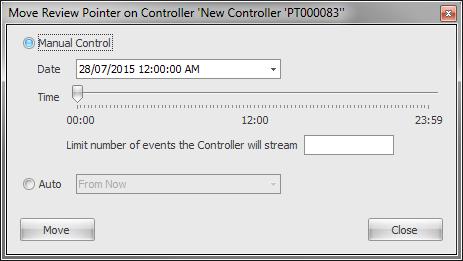 7. The Move Review Pointer command will synchronize the specified number of review events on the controller.