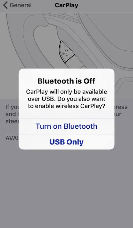 4. You may have two options to setup CarPlay: Choose USB only. 5. Connect the iphone to the USB port in the car to begin the CarPlay setup 6.