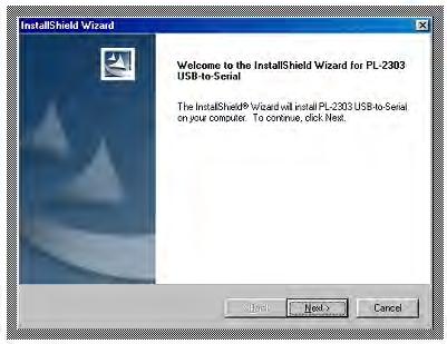 4. Window will auto detect a " new USB devices" and start InstallShield Wizard. 5.