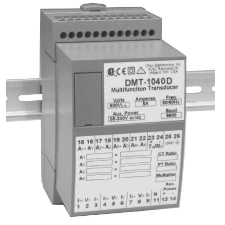 TRANSDUCERS MODELS DMT-1040, 1024 & 1042 DESCRIPTION The DMT-1040 is a programmable multifunction transducer with an RS-485 bus interface (MODBUS ).
