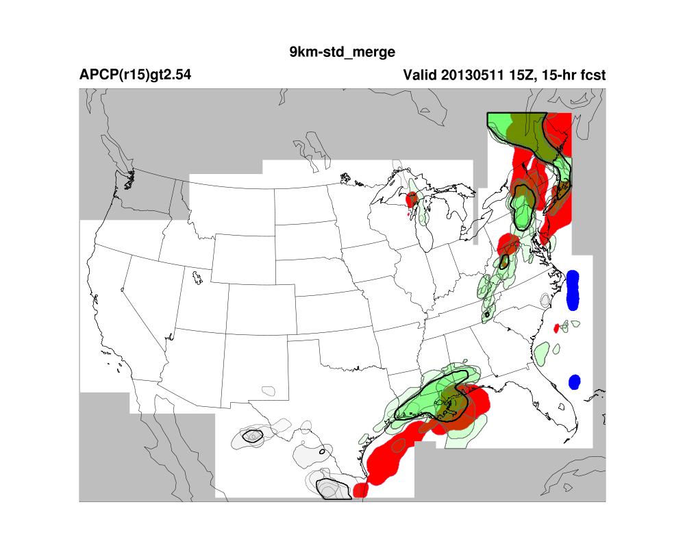 Example May 11, 2013 No Ensemble Mean Matched Ensemble Mean Matched Forecast Object Matched