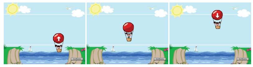 lower limit Too low pressure Correct pressure Too high pressure Click Balloon. 1. Insure NIOX MINO is activated 2. Start to inhale from the device and a rising sun will be visible.