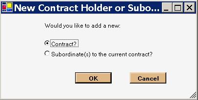 To add a new contract, left click on the on the top of the screen.