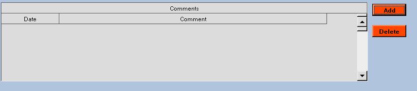 Add/Edit Comments The user has the ability to add a comment about vendor under the