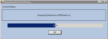 Import ACR Detail Data To import Annual Consumption Report (ACR) detail data, first left click on