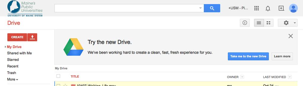 You can choose to remain in the old version or you to click on Take me to the new Drive to use the updated Drive.