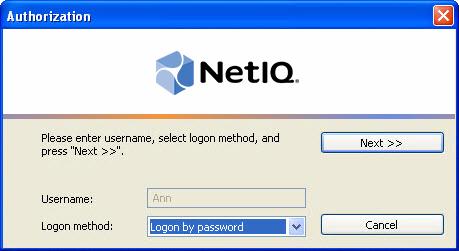 From the Logon method list, select a logon method (an authenticator