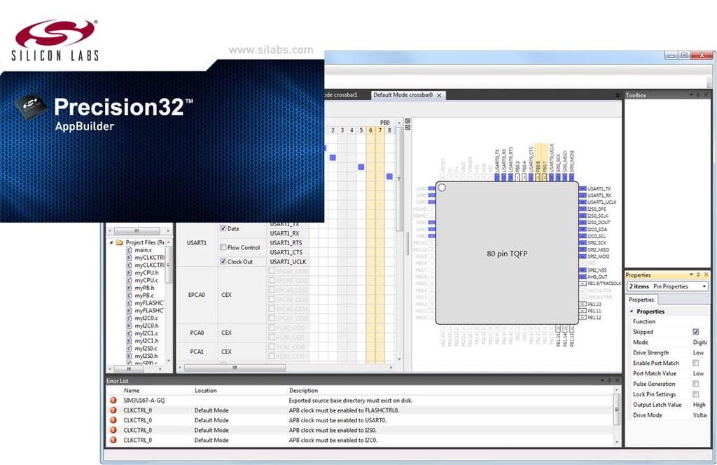 GETTING STARTED WITH THE SILICON LABS PRECI- SION32 APPB UILDER 1. Introduction Precision32 AppBuilder is a software program that generates configuration code for MCU devices.