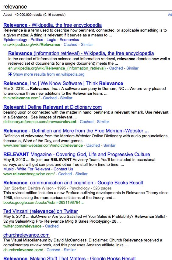 query relevant results (for one user) top- ranked results relevant results (for a different user) Copyright Ben CartereAe 7 What Determines Relevance?