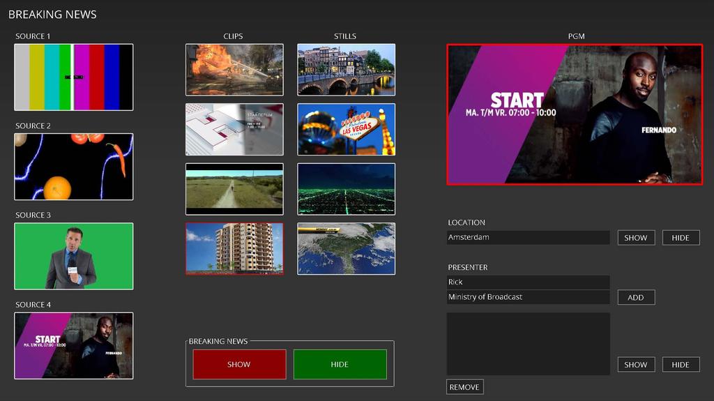 Optimized for OTT publishing, Vidigo News integrates our renowned ChyronHego graphics authoring tool, your producerdriven newsroom control system, CAMIO, a customizable GUI, scalable switcher, and an