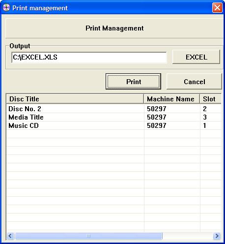 Print Management The print options for the CD library are: Select ALL DATA from the tree directory and then click to print.