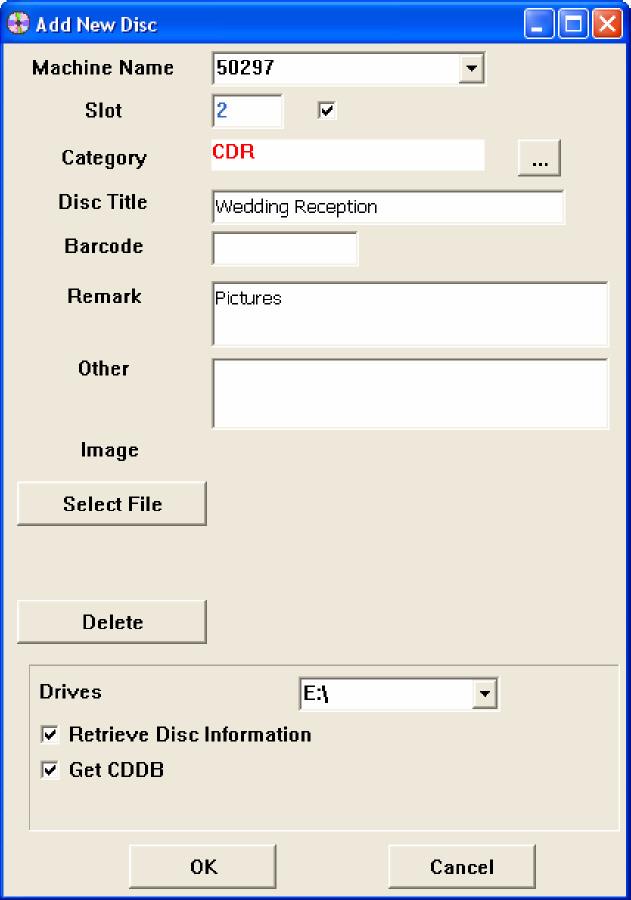 Adding a New Disc Prior to adding a new disc make sure to insert the disc in the CD Library device. 1. To add a new disc, click in the Tool Bar.