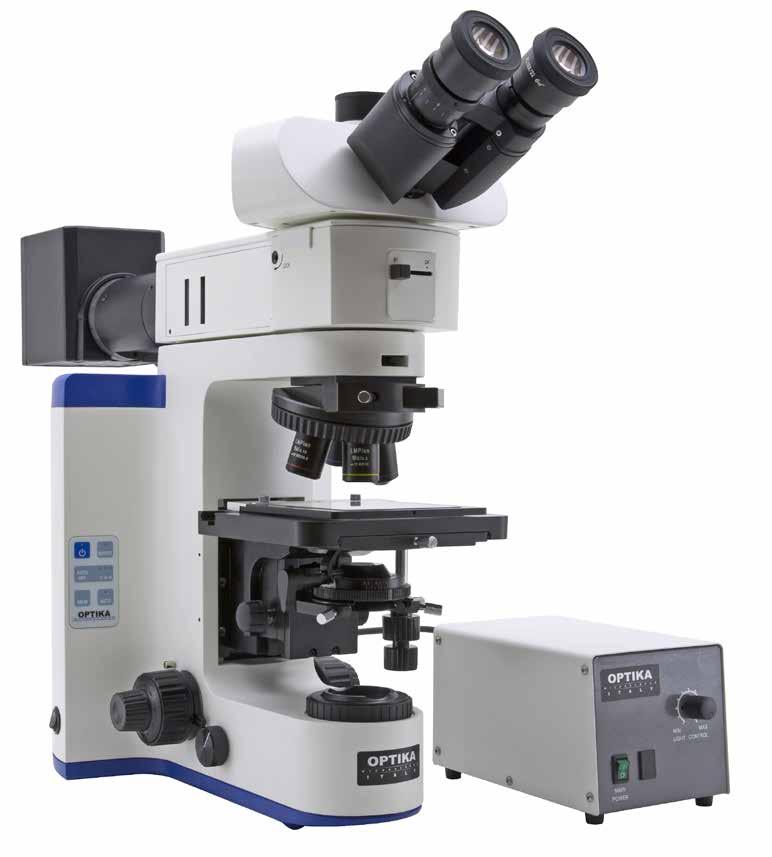 B-1000MET - Overview Metallurgical Research Microscope Laboratory microscope for routine and research applications with dye-cast frame for high stability, excellent ergonomy and transmitted (X-LED 8