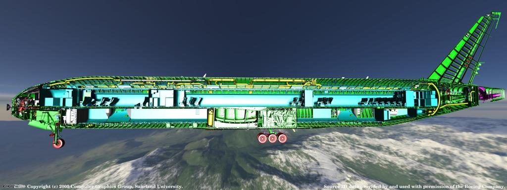 CAD Model: Boeing 777 Ray Tracing Boeing 777, 470 million