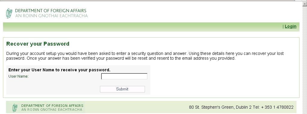 If you have forgotten your password to log on to the ESP Grant Application System on the Home Page, click here.