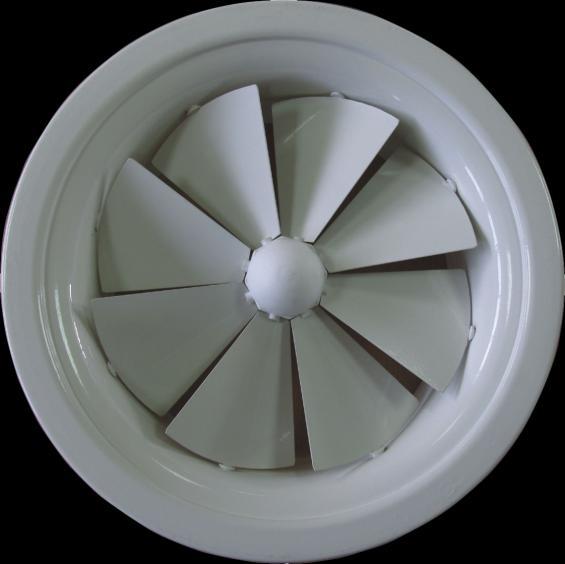 MLD CEILING ROUND SWIRL DIFFUSER GENERAL ΜLD is a round swirl diffuser with adjustable blades.