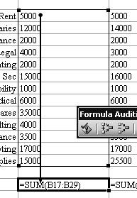 36 Microsoft Excel 2003 - Intermediate If your worksheet has many formulas, this view helps you to edit them. 2. Click in B31.