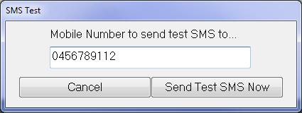 TEST The Test Icon lets you take your text message out for a test drive. This allows you to send the currently composed SMS message to a single manually entered phone number.