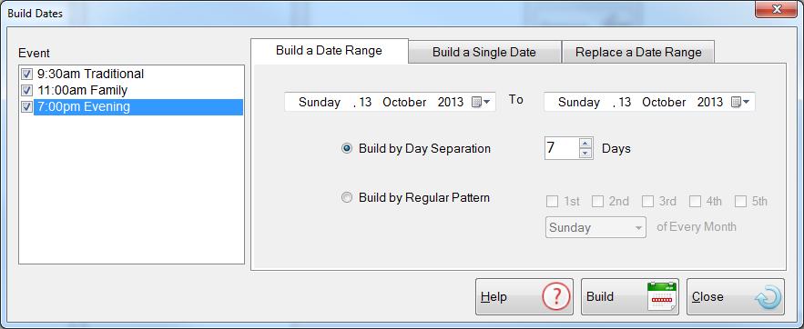 Creating Events with Dates Once you have added in People with Duties, Teams, absent and association rules, the very last thing before lift of is the Dates!