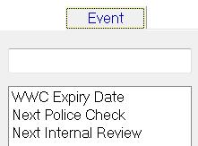 EVENT An EVENT allows you to define an event that has a date field to be filled in.