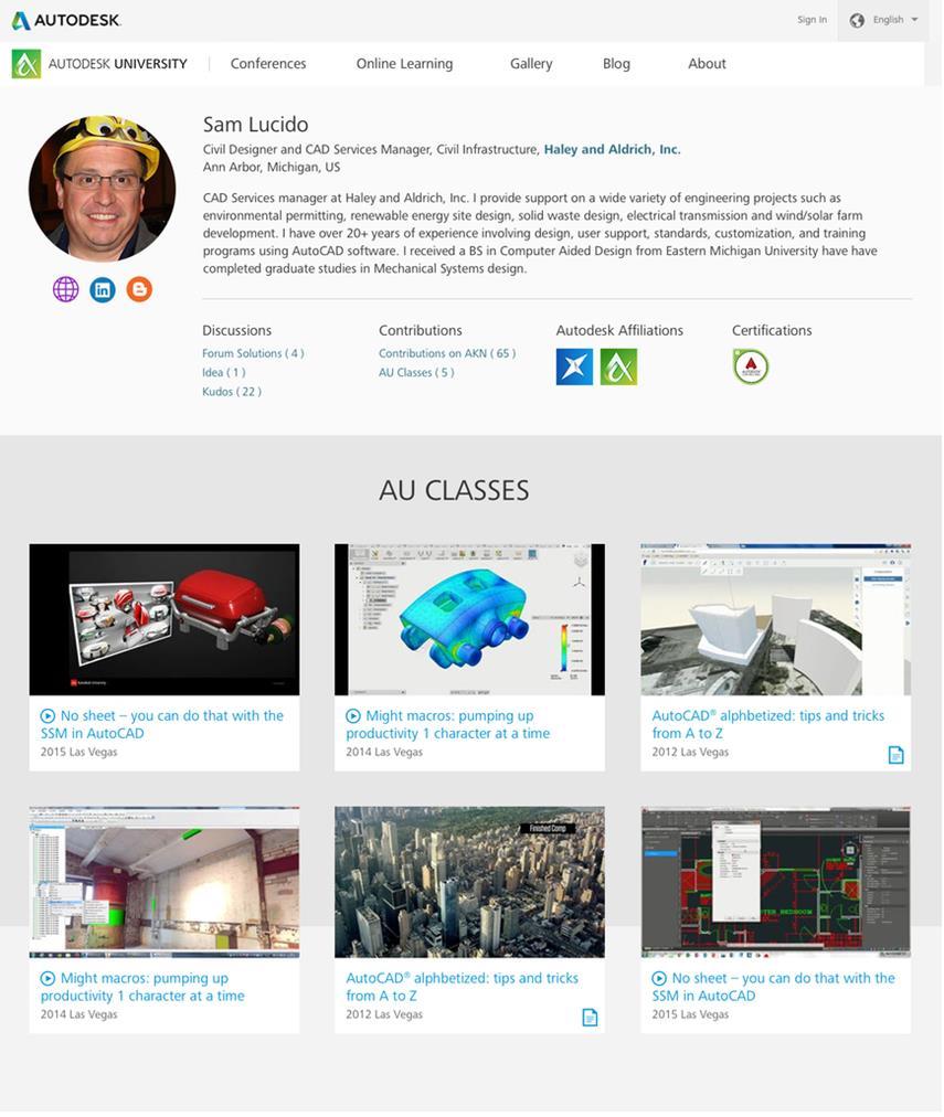 Learn more about me and see all my contributions to Autodesk learning.