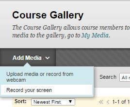 The Course Gallery The Course Gallery is a searchable and sortable display of all video contact associated with a Blackboard course, and allows instructors to add